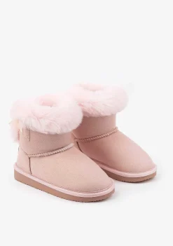 Botas Australianas-Conguitos Botas Australianas Com Laco Rosa Repelente De Agua P&B