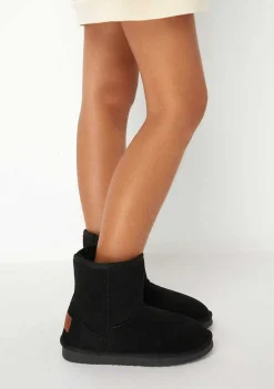 Botas-Conguitos Botas Australianas Com Logotipo Preto Repelente De Agua Em Preto E Branco