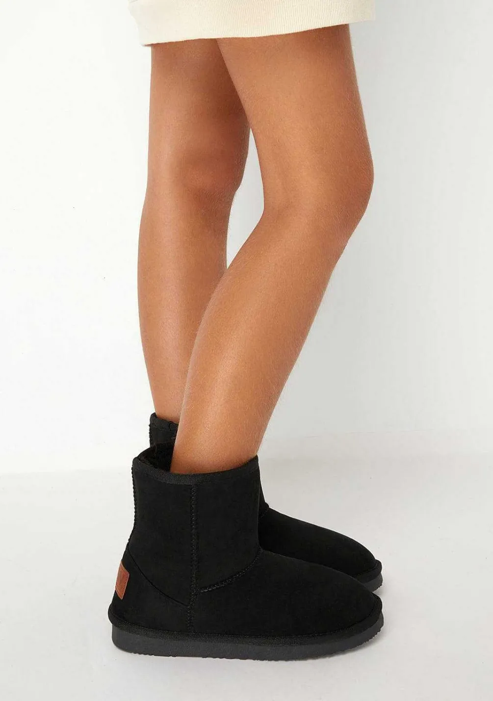 Botas-Conguitos Botas Australianas Com Logotipo Preto Repelente De Agua Em Preto E Branco
