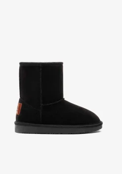 Botas-Conguitos Botas Australianas Com Logotipo Preto Repelente De Agua Em Preto E Branco