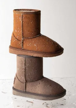 Botas-Conguitos Botas Australianas Com Logo Taupe Repelente De Agua P&B