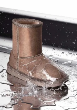 Botas-Conguitos Botas Australianas Com Logo Taupe Repelente De Agua P&B