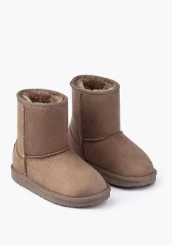 Botas-Conguitos Botas Australianas Com Logo Taupe Repelente De Agua P&B