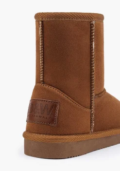 Botas-Conguitos Botas Australianas Com Logotipo Bronzeado Repelente De Agua Em Preto E Branco