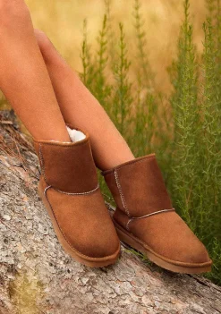 Botas-Conguitos Botas Australianas Com Logotipo Bronzeado Repelente De Agua Em Preto E Branco