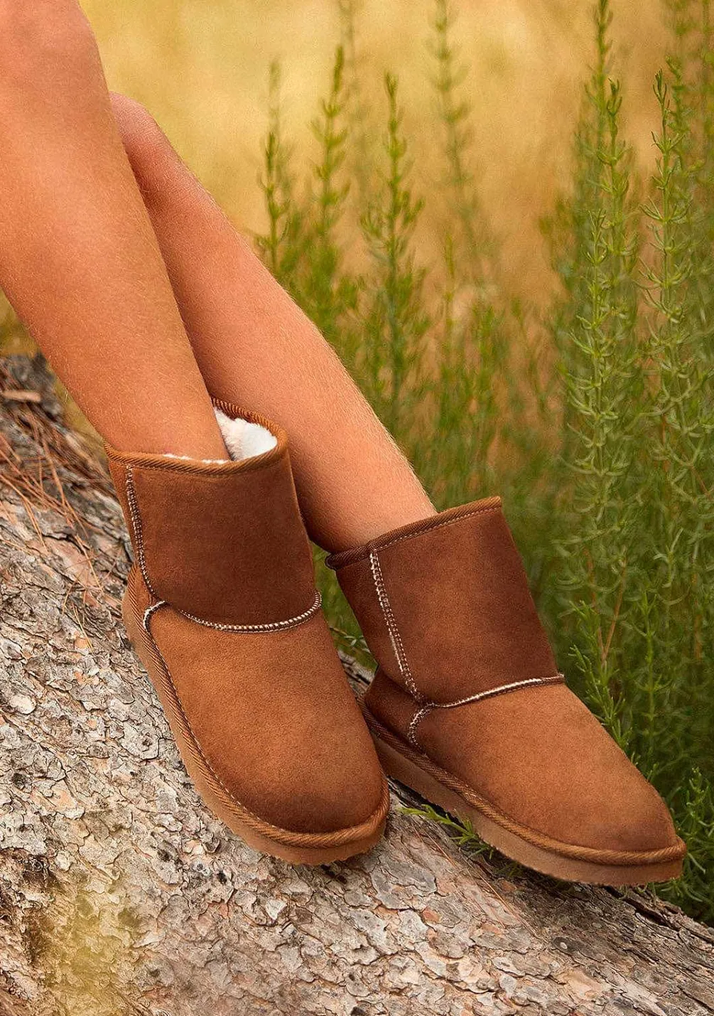 Botas-Conguitos Botas Australianas Com Logotipo Bronzeado Repelente De Agua Em Preto E Branco