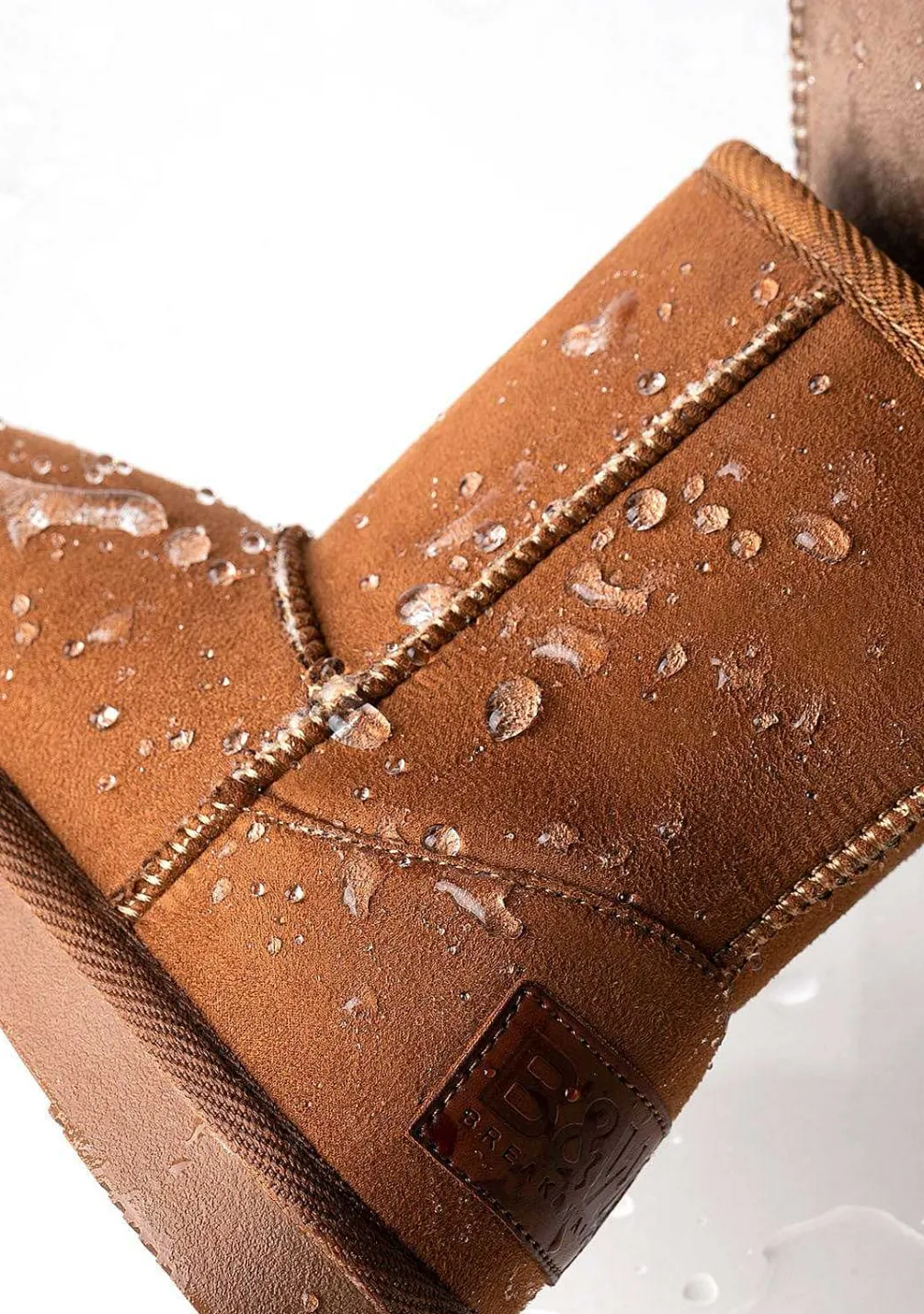 Botas-Conguitos Botas Australianas Com Logotipo Bronzeado Repelente De Agua Em Preto E Branco