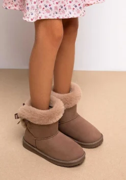Botas-Conguitos Botas Australianas Com Pele De Arco Taupe Repelente De Agua Preto E Branco