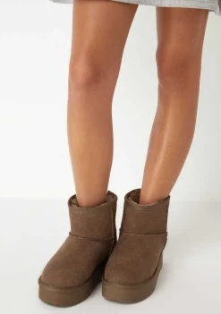 Botas-Conguitos Botas Australianas Com Ziper Taupe P&B