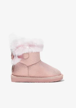 Botas-Conguitos Botas Australianas De Menina Em Strass Rosa P&B