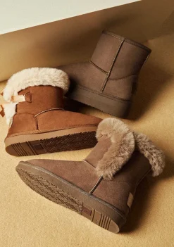 Botas-Conguitos Botas Australianas De Pele Taupe P&B