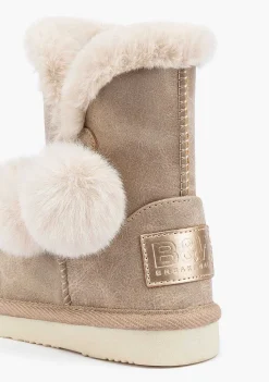 Botas-Conguitos Botas Australianas De Pele Pompom Bege P&B