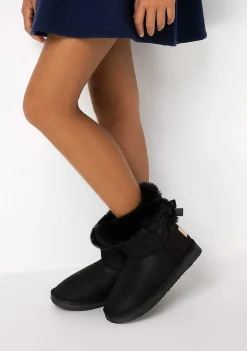 Botas-Conguitos Botas Australianas De Pele De Arco Preto Repelente De Agua P&B