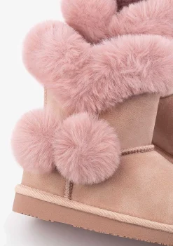 Botas Australianas-Conguitos Botas Australianas Nobuck Rosa P&B