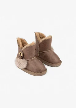 Botas Australianas-Conguitos Botas Australianas Pompon Taupe Para Bebé