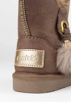 Botas Australianas-Conguitos Botas Australianas Pompon Taupe Para Bebé