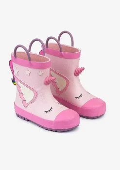Botas De Chuva-Conguitos Botas De Chuva Unicornio Rosa Claro De Borracha