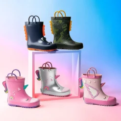 Botas De Chuva-Conguitos Botas De Chuva Unicornio Rosa Claro De Borracha