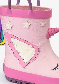 Botas De Chuva-Conguitos Botas De Chuva Unicornio Rosa Claro De Borracha