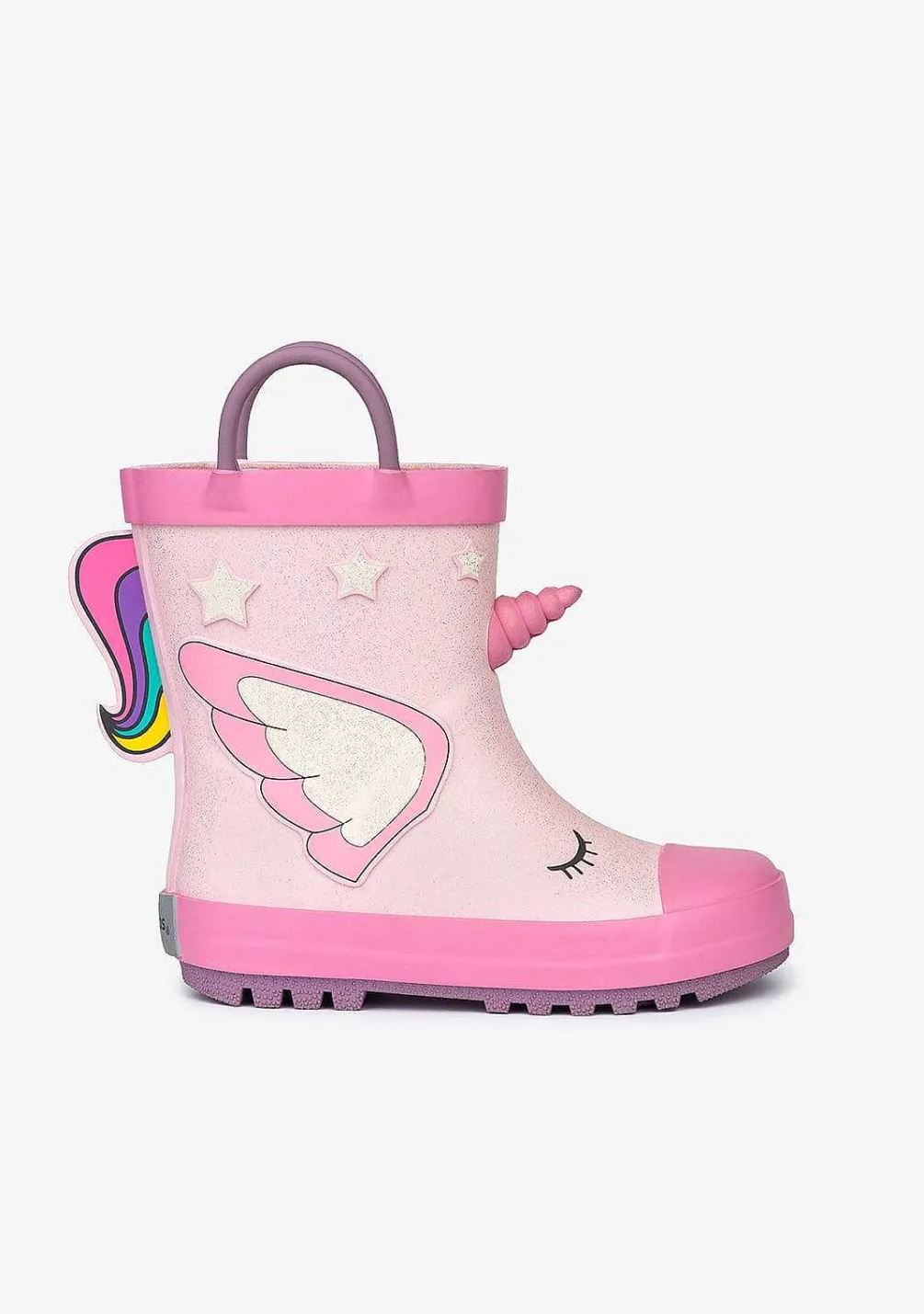 Botas De Chuva-Conguitos Botas De Chuva Unicornio Rosa Claro De Borracha