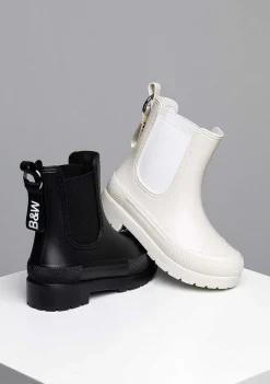Botas De Chuva-Conguitos Botas De Chuva Unissex Bege Preto E Branco