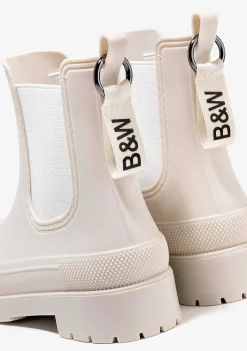 Botas De Chuva-Conguitos Botas De Chuva Unissex Bege Preto E Branco