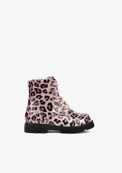Botas-Conguitos Botas De Combate Leopardo Rosa Para Bebé