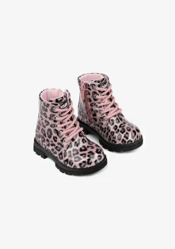 Botas-Conguitos Botas De Combate Leopardo Rosa Para Bebé