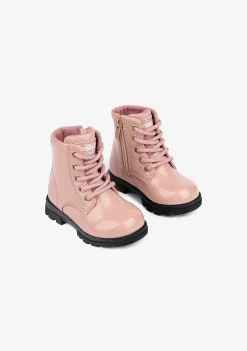 Botas-Conguitos Botas De Combate Rosa Iridescentes Para Bebé