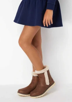 Botas-Conguitos Botas De Pele Castanha De Menina Napa