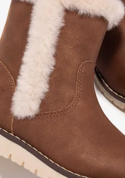 Botas-Conguitos Botas De Pele Castanha De Menina Napa