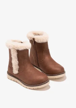 Botas-Conguitos Botas De Pele Castanha De Menina Napa