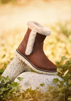 Botas-Conguitos Botas De Pele Castanha De Menina Napa