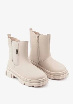 Botas-Conguitos Botas Elasticas Bege De Menina Napa P&B