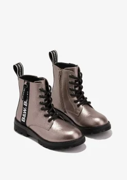 Botas-Conguitos Botas Femininas Com Logotipo Militar Em Preto E Branco