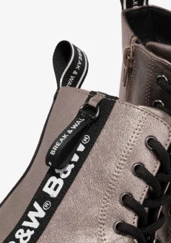 Botas-Conguitos Botas Femininas Com Logotipo Militar Em Preto E Branco