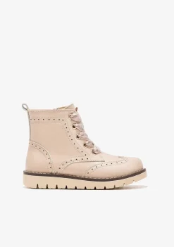 Botas-Conguitos Botas Oxford Bege De Menina