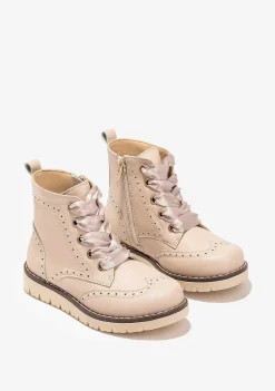 Botas-Conguitos Botas Oxford Bege De Menina