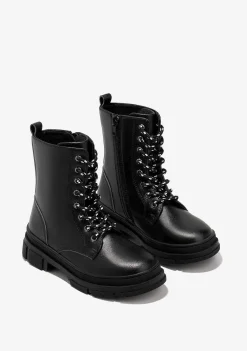 Botas-Conguitos Botas Pretas De Menina Napa P&B