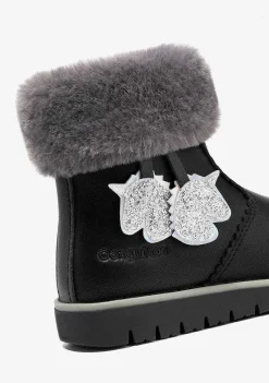 Botas-Conguitos Botas Unicornio Pretas De Menina