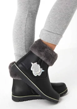 Botas-Conguitos Botas Unicornio Pretas De Menina