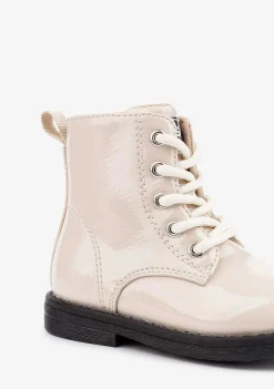 Botas-Conguitos Botins Bebé Envernizados Bege
