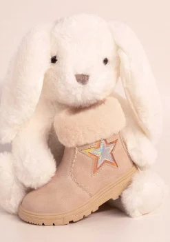 Botas-Conguitos Botins Bebé Pele Estrela Bege