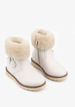 Botas-Conguitos Botins Bege De Menina Napa