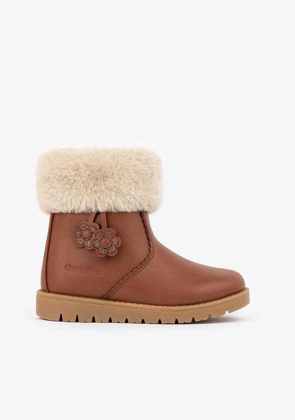 Botas-Conguitos Botins Castanhos De Menina Napa