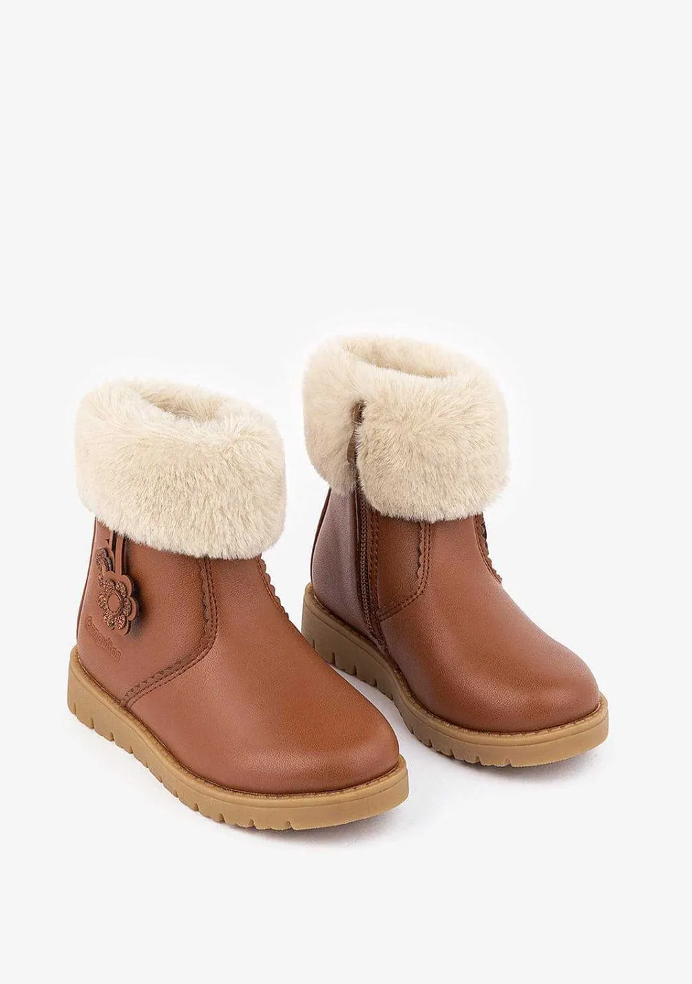Botas-Conguitos Botins Castanhos De Menina Napa