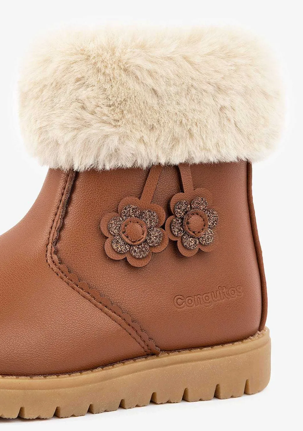 Botas-Conguitos Botins Castanhos De Menina Napa