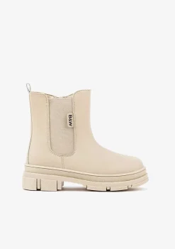 Botas-Conguitos Botins Chelsea Bege De Menina