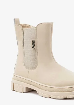 Botas-Conguitos Botins Chelsea Bege De Menina