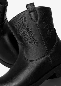 Botas-Conguitos Botins Cowboy Pretos De Menina